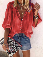 Load image into Gallery viewer, Blue Loose Casual Shirt Top