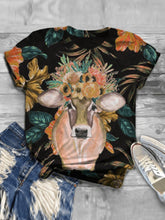 Load image into Gallery viewer, Casual Impression Animal Cow Print Fashion T-shirt
