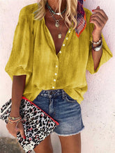 Load image into Gallery viewer, Blue Loose Casual Shirt Top
