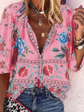 Load image into Gallery viewer, Bohemian Loose Casual Floral Shirt
