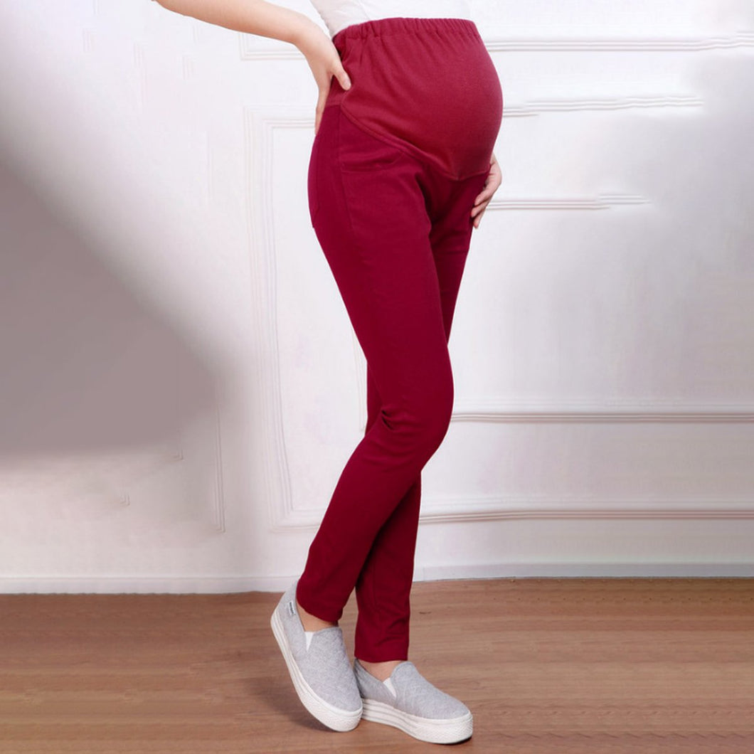 Maternity Solid Color Nine-Point Stomach Lift Pencil Pants