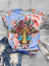 Load image into Gallery viewer, Casual Impression Glasses Cow Print Fashion T-shirt
