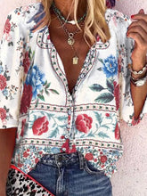 Load image into Gallery viewer, Bohemian Loose Casual Floral Shirt
