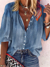 Load image into Gallery viewer, Blue Loose Casual Shirt Top
