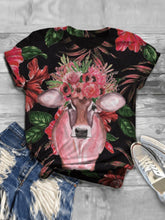 Load image into Gallery viewer, Casual Impression Animal Cow Print Fashion T-shirt
