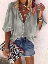 Load image into Gallery viewer, Blue Loose Casual Shirt Top
