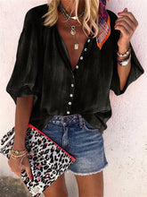 Load image into Gallery viewer, Blue Loose Casual Shirt Top
